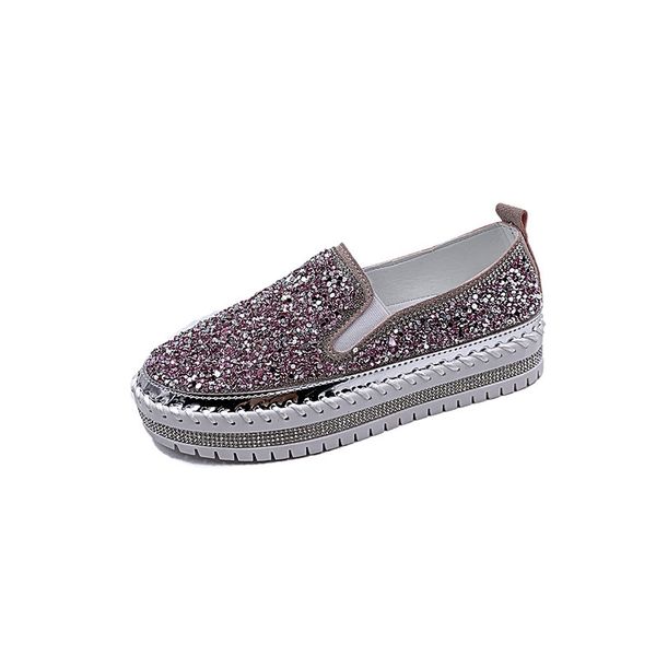 

single shoes women european and american style 2020 spring new rhinestone sewing shoes versatile comfortable casual loafers wome, Black