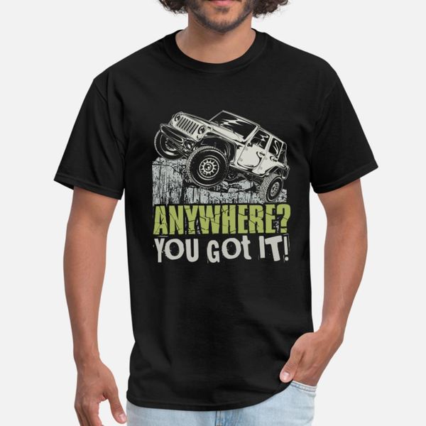 

go anywhere vehicle t shirt men custom 100% cotton crew neck clothing cute comical summer style cool shirt, White;black
