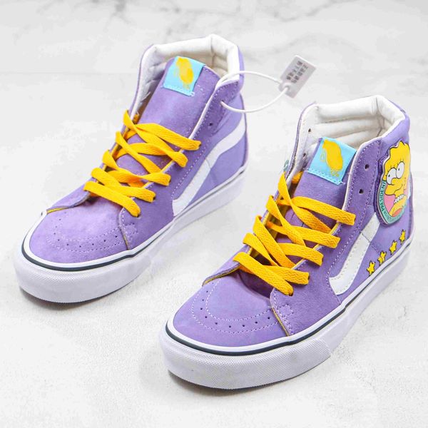

2020 new canvas shoes simpsons cartoon graffiti anime sk8 purple men women high-casual skateboard shoes 35-44