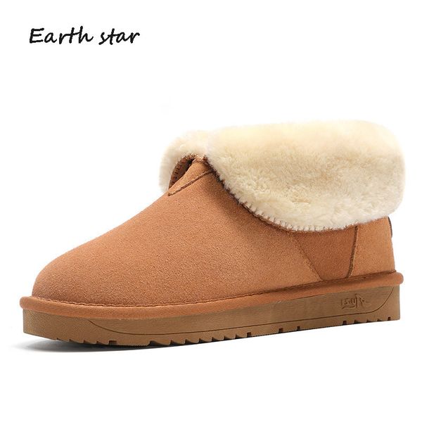 

botas mujer 2020 casual shoes women snow boots fashion brand genuine leather warm ankle boots chaussures femme ladies footware, Black