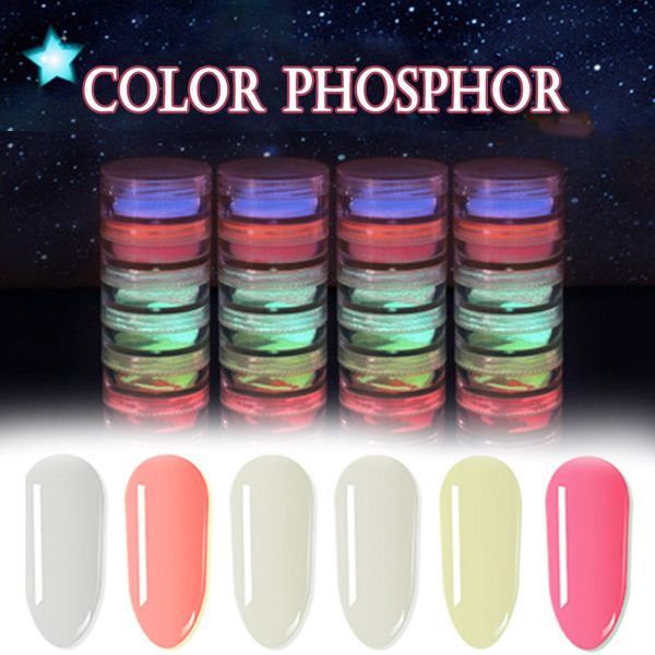 

manicure luminous powder set diy face body glitter powder party halloween decoration nail art wh998, Silver;gold
