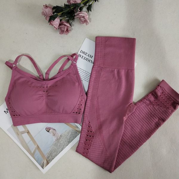 

women's seamless fitness yoga set breathable padded bra high waist sport leggings gym clothing 2 piece set women workout clothes, White;red