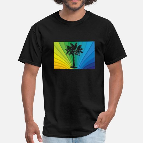 

palm tree caribbean jamaica tropical colourful t shirt men customized cotton crew neck costume loose new style summer style pattern shirt