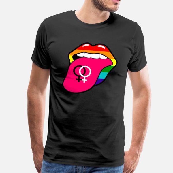 

gay pride rainbow lips with lesbian symbol tongue t shirt men customized short sleeve s-xxxl costume fitness comical summer style leisure