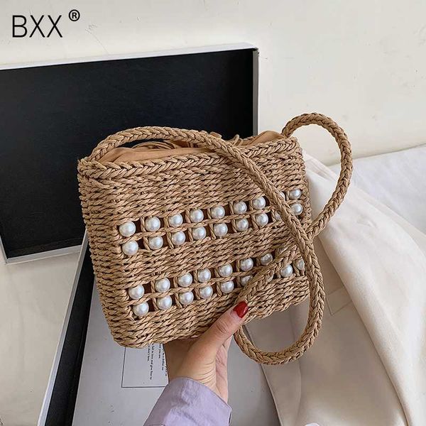 

bxx] straw bucket bags for women 2020 summer crossbody bags lady travel purses and handbags female shoulder messenger bag hn408