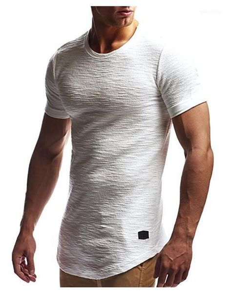 

natural color tees casual crew neck slim short sleeve tees mens designer t shirts fashion irregular hem, White;black