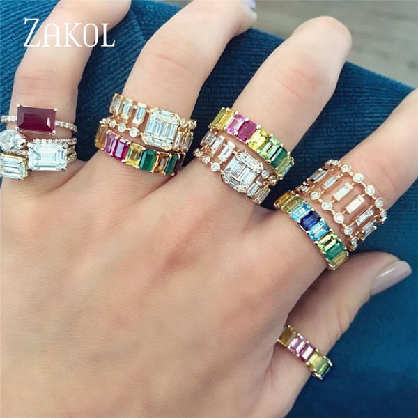 

wedding rings zakol eternity luxury stackable for women cubic zircon engagement dubai bridal statement finger fsrp2135, Slivery;golden