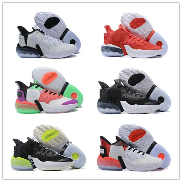 

2020 new fashion jumpman react elevation pf team basketball shoes mens white dark coffee color matching sports sneakers, White;red