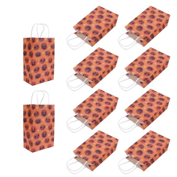 

10pcs candy bag healthy pumpkin comfortable non-toxic paper durable bag for store baking shop outdoor indoor party restaurant
