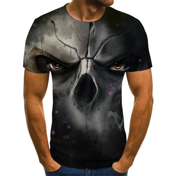 

new for 2020 clothing skull print t-shirt t-shirt breathable 3d print shirts comics funny plus size men clothing