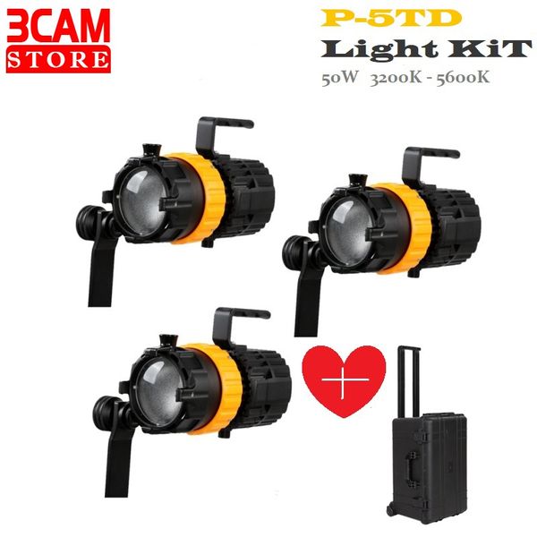 

falcon eyes ls p-5td mini pulsar pgraphy bi-color 3000k-5600k studio video 50w led fresnel camera spot light for camera