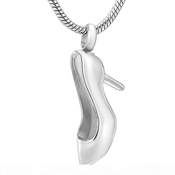 

cremation necklace ashes high heels locket keepsake ash holder memorial pendant necklace women, Silver