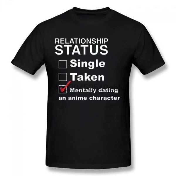 

mentally dating an anime summer basic casual short cotton t-shirt