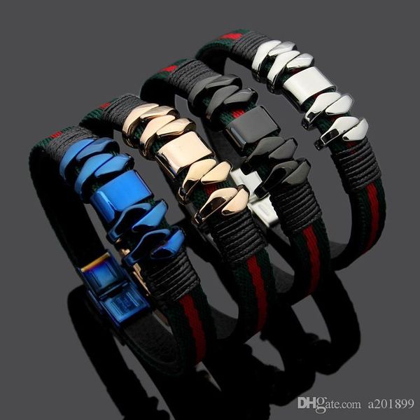 

large men's red green cloth cross leather bracelet jewelry men's leather bracelet, Black