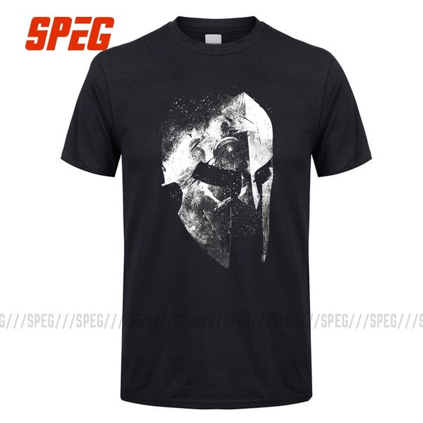 

speg vintage old style t shirt the last warrior spartan sparta helmet men short sleeve tee 100% cotton o collar