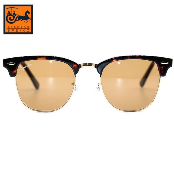 

classical 3016 half-rim sunglasses speiko men women half rimless sun glasses can be myopia sunglasses brown uv-400, White;black