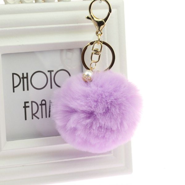 

27styles rabbit fur peal keychain bag plush car key holder pendant rabbit fur ball plush key chain rings fashion jewelry gga3632-7