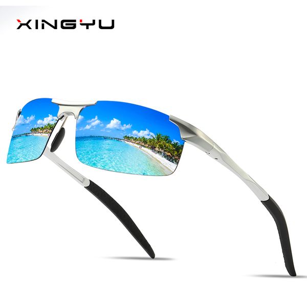 

xingyu pchromic sunglasses polarized lens uv400 aluminium magnesium frame driving goggles for men fishing 8177, White;black