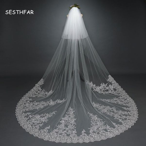 

veil veu comb veils long with bride eter lace cathedral wedding bridal accessories edge wtpou, Black