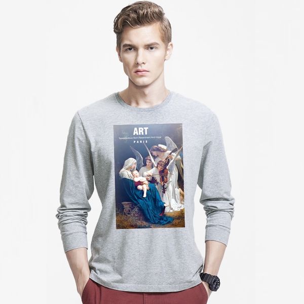 

highest quality fashion long-sleeved t-shirt men printing autumn and winter casual 100% cotton leisure famous brand o nec