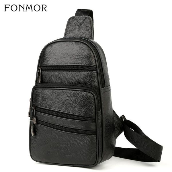 

waist bags fonmor bag men shoulder messenger belt genuine leather zipper soft male casual crossbody chest fanny pack