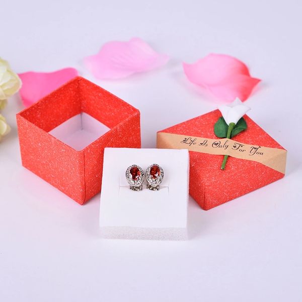 

charms tyny ring gifts boxes paper ring jewelry necklaces bracelet multi colors durable wedding anklet box storage 5*5*3.8, Black;white