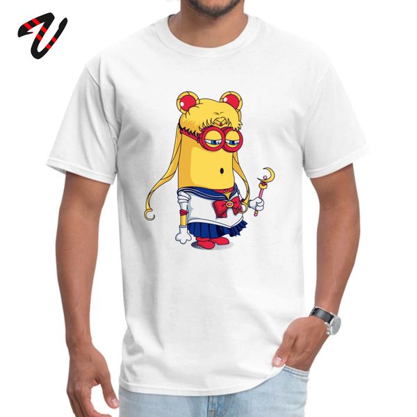 

hip hop men t-shirt party white t shirt sailor moon minion summer 2019 o neck cotton tshirt man tee shirts minimoon
