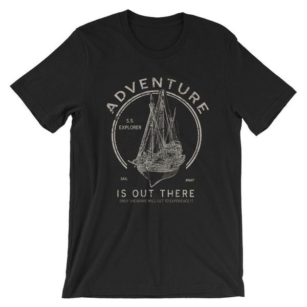 

adventure is out there t-shirt. 100% cotton premium tee men designer clothes o-neck style hip-hop tees shirts