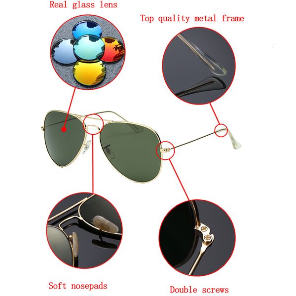 

vintage real classic glass lens sunglasses women men luxury design brand driving retro sunglasses ladies sun glasses for male ch01, Blue