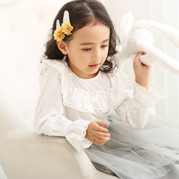 

15pairs boutique cute gauze floral barrettes hairpins solid glitter drop clips snap clips fashion princess hair accessories, Slivery;white