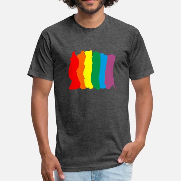 

lgbt rainbow brush strokes t shirt men knitted 100% cotton plus size 3xl original crazy humor summer unique shirt