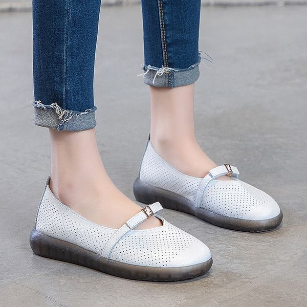 

2020 summer mary janes flat shoes loafers women casual sneakers breathable soft nursing shoes white sneaker mother a5117, Black