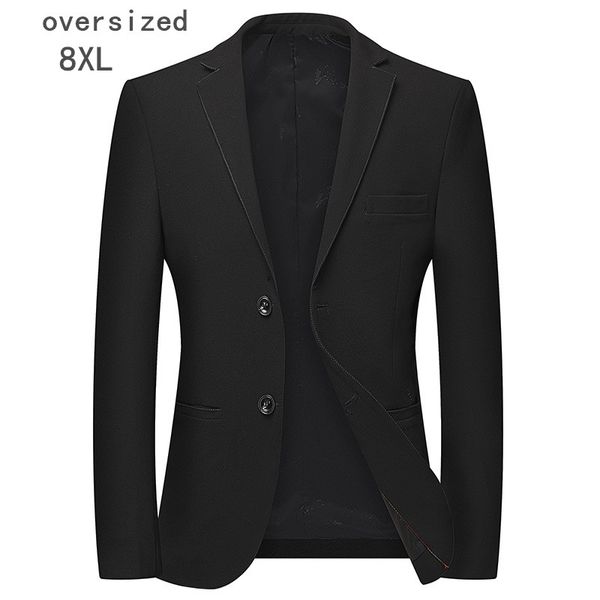 

men's suits & blazers 8xl brand high-end luxury single-breasted solid color suit jacket casual business wear(oversized plus size), White;black