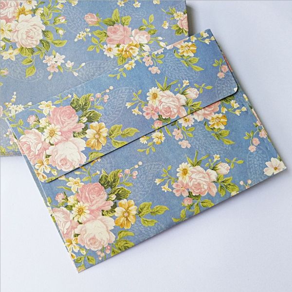 

gift wrap 10packs wholesale pastoral elegant floral envelope chinese style retro cherry blossom rose letter paper craft scrapbooking