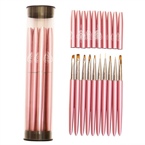 

luxury diamond beauty nail art brush professional pure kolinsky brush sable hair nail 3d brushes nail art cleanning brush, Yellow