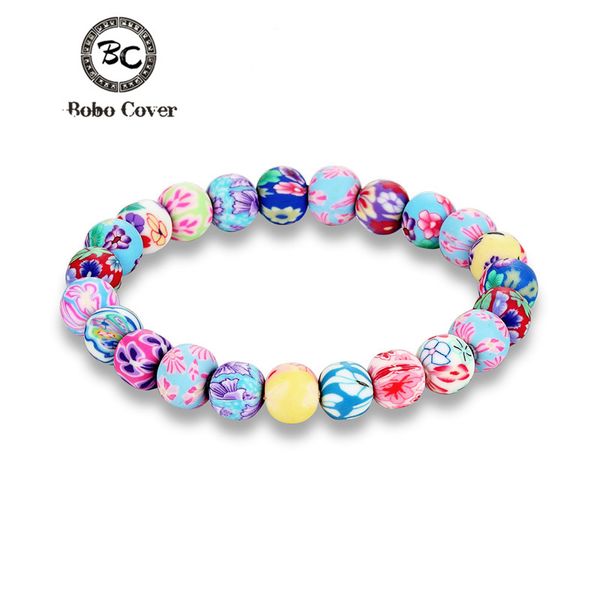 

candy colors soft pottery beads bracelet for girls women trendy diy fashion bracelet strand ceramics beads bracelets bangles, Golden;silver