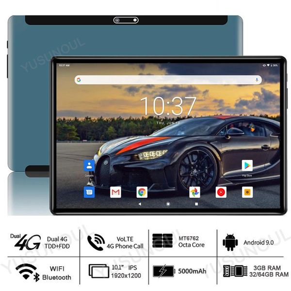 

tablet pc type-c port fast charging android 9.0 10 inch 4g lte 3+32/64gb rom 8 core 1920x1200 wifi gps netflix tablette 10.1"