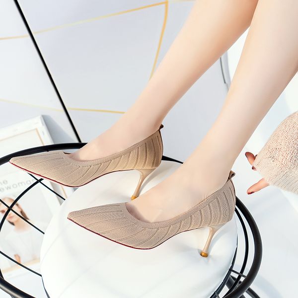 

women high heels female shoes women solid pointed toe wedding shoes spring autumn elegant offical ladies size 34-39, Black