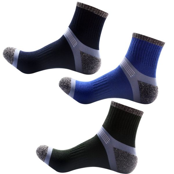 

sports socks outdoor men's sport 70% cotton hiking running football athletic, Black