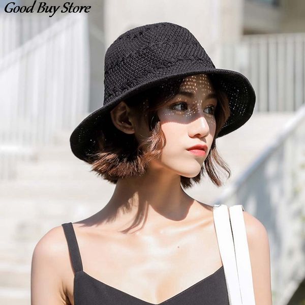 

elegant summer hat women beach sun hat floppy vintage uv sunscreen bucket hats female foldable wide brim personality chapeau, Blue;gray