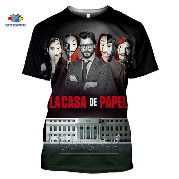 

summer la casa de papel money heist tv series house of paper 3d print shirts kawaii anime humor men clothing