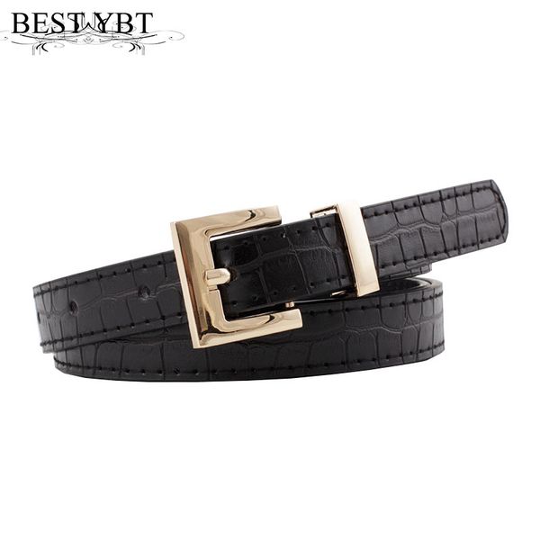 

ybt women imitation leather belt alloy pin buckle belt new stone pattern wild casual jeans female sale, Black;brown