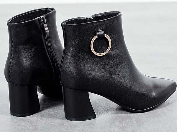 

fashion leather star women shoes woman leather short autumn winter ankle fashion brand women boots 05 px56, Black