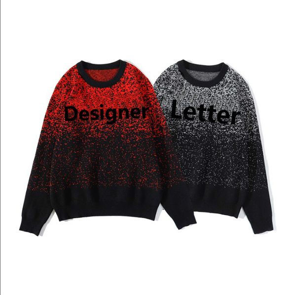 

men's sweater autumn new long-sleeved sweater trend letter embroidery fashion high-quality men's sweater size -2xl, White;black