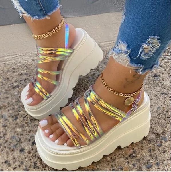 

blwbyl big size 35-43 ins fashion women platform sandals open toe buckle strappy pre-sale sandals women summer shoes woman, Black