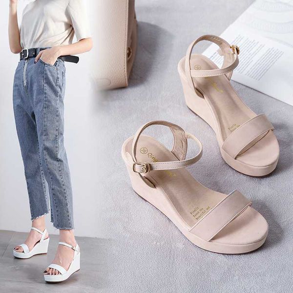 

sandals women summer wedges high heel shoes woman sandals wedge heels, Black