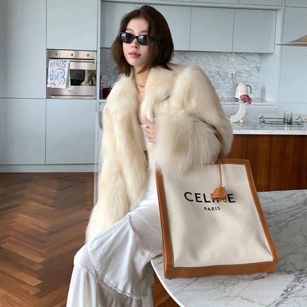 

oftbuy 2020 luxury real fur coat winter jacket women natural fox fur outerwear streetwear thick warm new fashion brand, Black