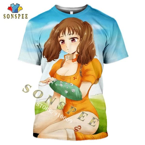 

summer anime the seven deadly sins giant diane 3d print shirts graphic aesthetic graphic men clothing