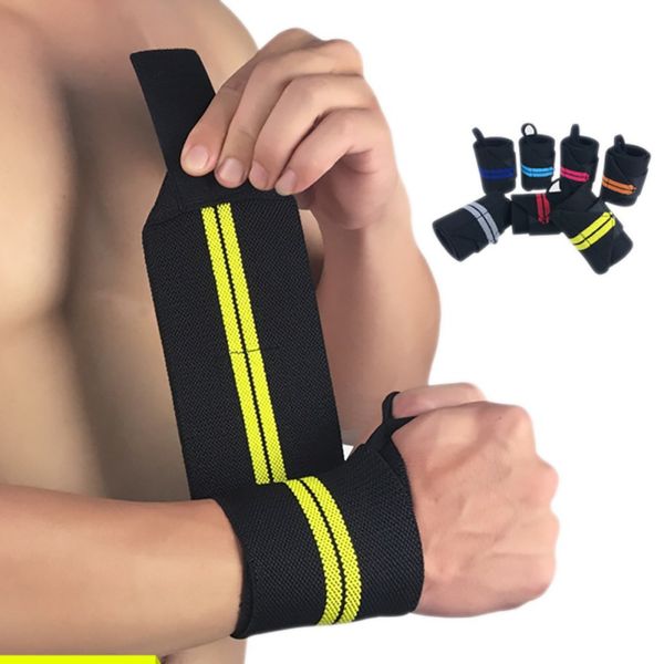 

1pc sports wrist band wrist support fitness strap wraps hand sprain wraps bandage training safety hand bands, Black;red