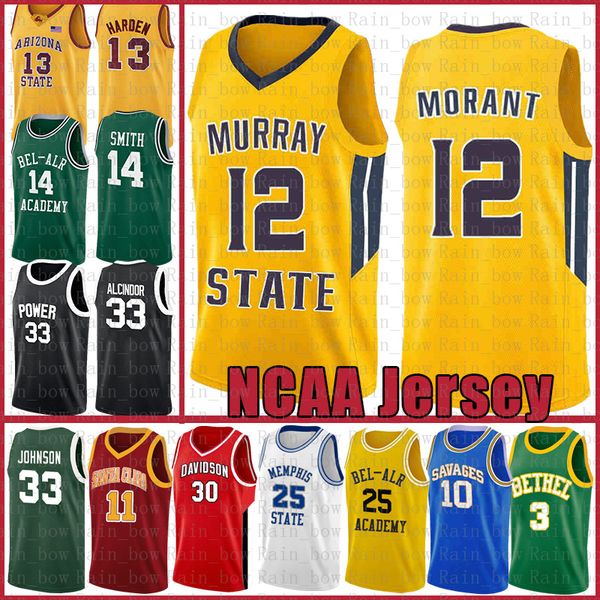 

12 morant ncaa murray state racers university kyrie stephen 30 curry irving dwyane 3 wade leonard lebron 23 james basketball jersey mccall, Black
